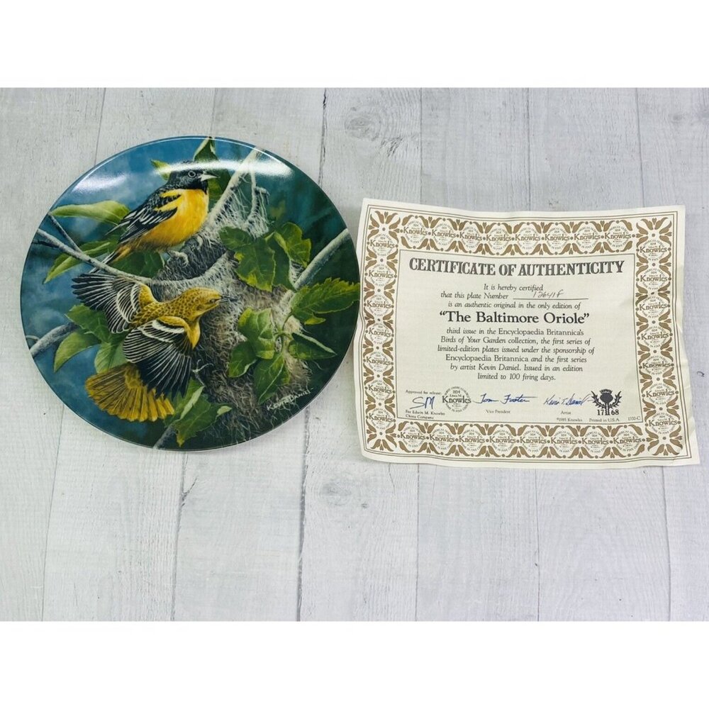 Edwin M Knowles Kevin Daniel ENCYCLOPEDIA BRITANNICA BIRDS Collector Plate Set 4 - Picture 10 of 14